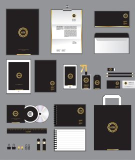 gold and yellow corporate identity template for your business